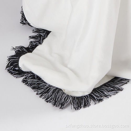 Plush sublimation blank 9 panel throw blanket for heat press with tassels